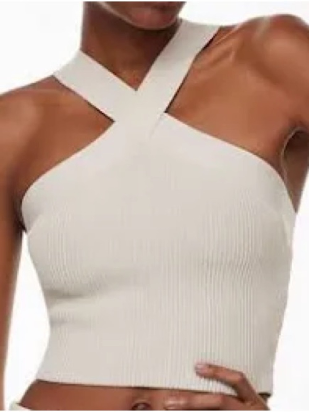 Aritzia Babaton Sculpt Knit Criss Cross Cropped Tank